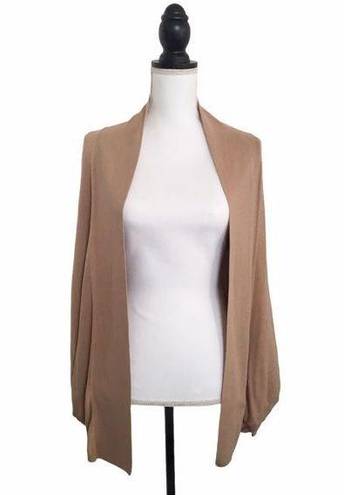 Metro  7 Open Front Draped Cardigan Long Sleeve Natural Tan Women’s US Medium