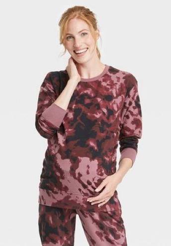 Isabel Maternity  purple tie dye crewneck sweatshirt