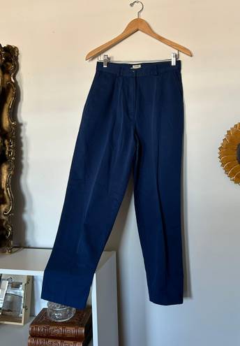 L.L.Bean Vintage High Waisted Navy Pleated Trousers 