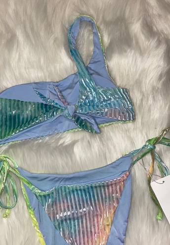 Dippin Daisy’s Swimwear Green & Blue Tie Dye Bikini Set