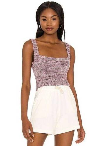 Lovers + Friends Marlene Crochet Knit Tank Top Purple Pink Size Medium