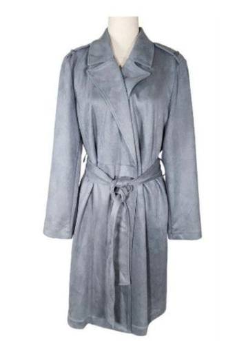 LC Lauren Conrad Lauren Conrad Blue Gray Lightweigt Trench Coat Size L