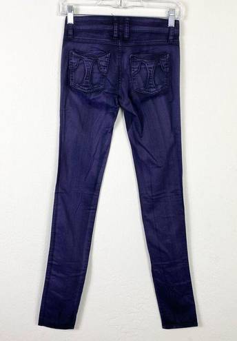 Tripp NYC Vintage Y2K  Dark Purple & Black Wash Low Rise Skinny Jeans Size 0