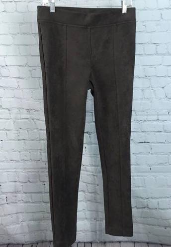 Andrew Marc  faux suede gray /brown  high rise leggings small