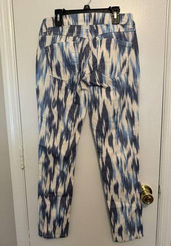 INC  Blue Printed Skinny Leg Pants Size 4