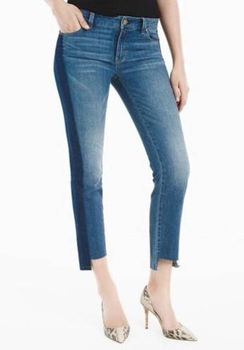 White House | Black Market  Blue Denim Tuxedo Straight Crop Jeans - Size 00