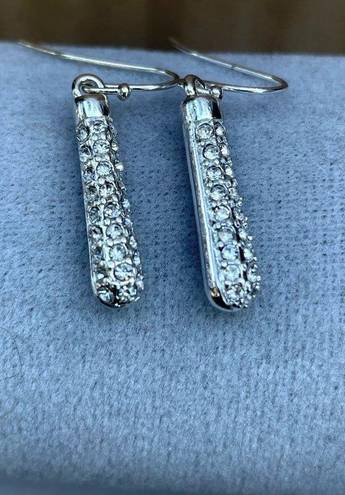 Swavorski Swarovski Crystal Studded Cylinder Drop Earrings