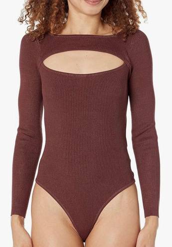 GUESS Women's Long Sleeve Liv Cut Out Rib Bodysuit