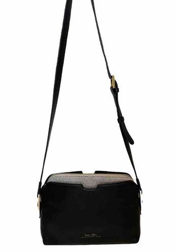 India Hicks  Maddison May black leather gold crossbody bag with clutch insert