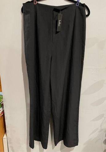 Lulus  Wide Leg Pants-High Waist Rayon/Poly NEW Black RET $58 Womens Large