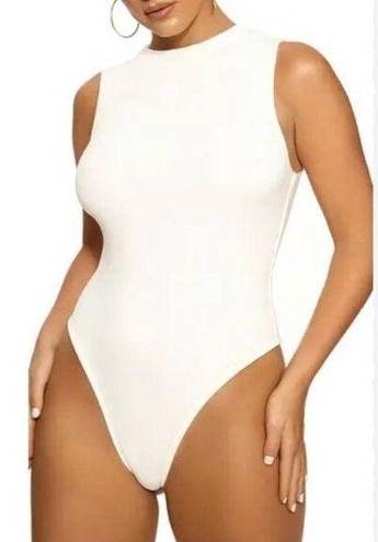 Naked Wardrobe NWT  Sleeveless Bodysuit in White Size XLarge