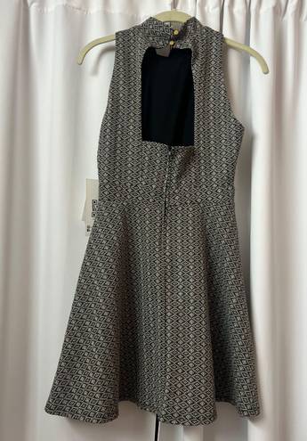 Emerald Sundae NWT  Black & Gray Metallic Open Back Dress Size 7 Medium