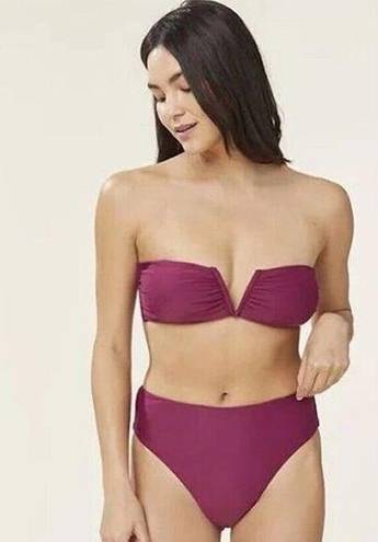 ANDIE  The Scala Plum Padded Strapless Bikini Top M