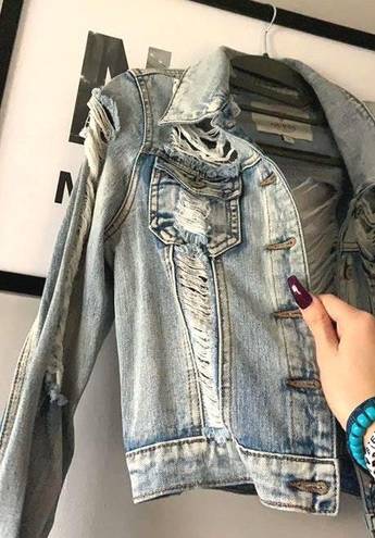 Guess ripped denim jean jacket 