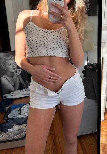 White thrifted low waist shorts