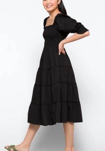 Hill House NWT  | The Nesli Nap Smocked Midi Dress in Black | Size XS