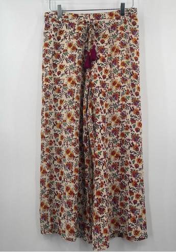 Raga NEW  Pants Size Small My Paradise Wide Leg Crop Boho Bohemian Floral NWOT