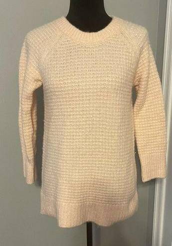 Lou & grey  Pink Waffle Knit Sweater Crewneck Alpaca/Nylon/Acrylic Size XSmall