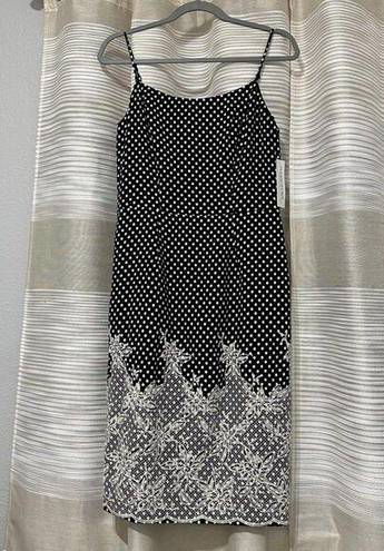 Krass&co Eva Mendes Dress NY &  Black White Polka Dot Lace Overlay Sz 8 $79