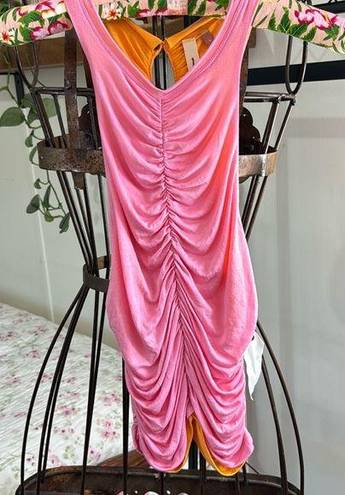 Pilcro  Reversible Scrunched Tank Top Pink Orange Size Small