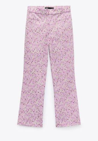 Zara PRINTED FLARED PANTS