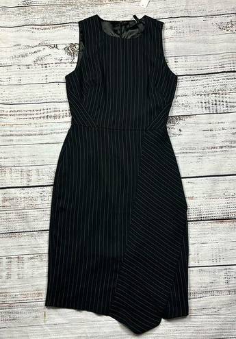 White House | Black Market WHBM pinstripe sleeveless sheath dress size 4 asymmetrical hem