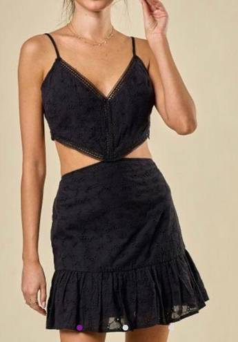 Blue Blush Cut Out Black Lace Dress