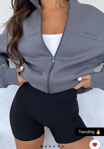 White Fox Boutique White Fox Grey Zip Up Sweatshirt