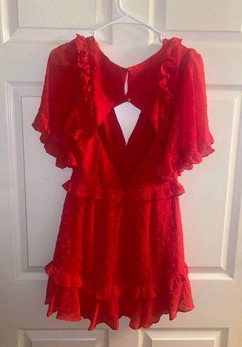 Saints + Secrets Red Dress Cut Out Sides And Open Back