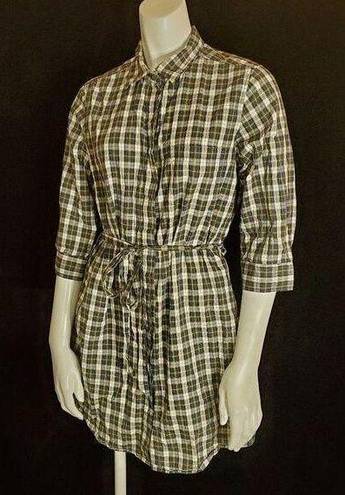 Steven Alan  Blue, Green, White, & Yellow Plaid Button Down Dress & Belt (M)