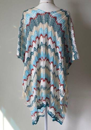 Y2K crochet poncho knit knitted swimsuit cover up Size undefined