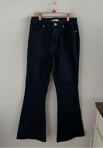 Elizabeth and James  High Rise Flare Black Denim Jeans Stretch 6 / 28