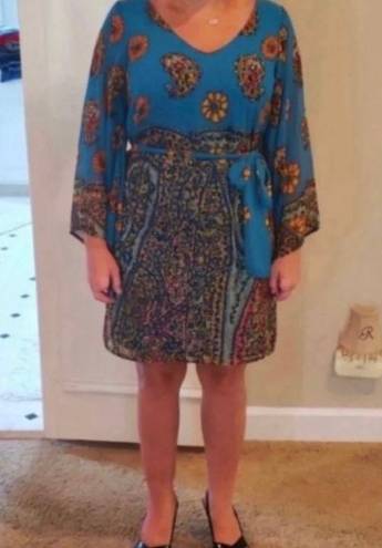 Anthropologie Blue Floral Boho Dress 