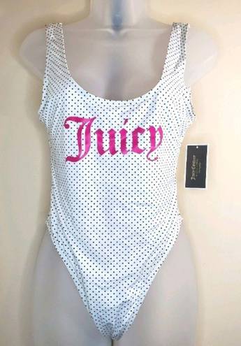 Juicy Couture  White Black Polka Dot One Piece Swim