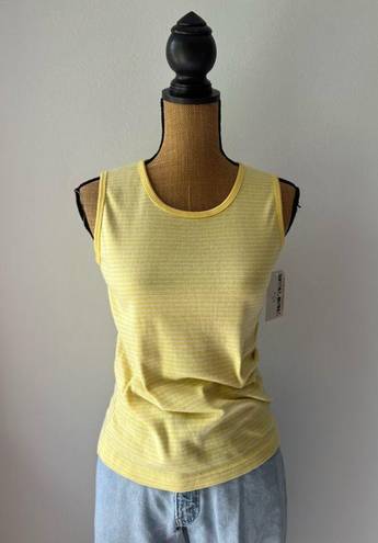 Krass&co Vintage 90s EEIKA &  Yellow and White Sleeveless Stripe Top Tank Top Size M