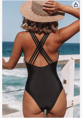 Beachsissi Women One Piece Swimsuit Sexy Deep V Neck Cross Back Bathing Suit