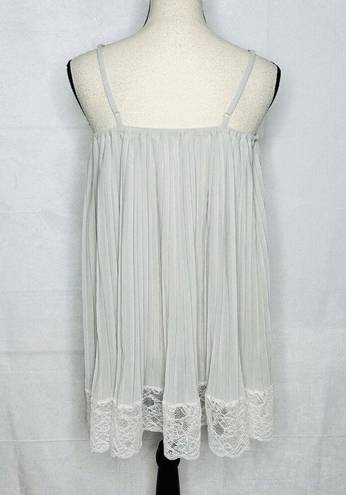 Victoria's Secret  Angels Sz S/M Gray Sheer Babydoll Pleated Chiffon Nightie