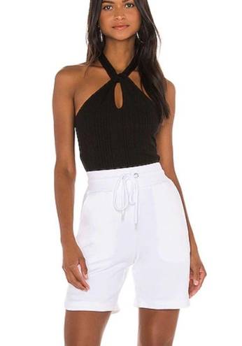 The Range  Black Bodysuit Wave Rib Tied Bodysuit