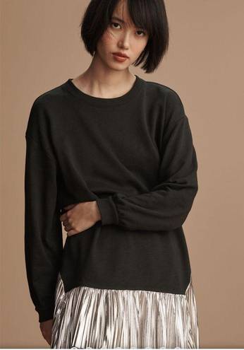 Pilcro  • Metallic Twofer Tunic Blouse Black Silver