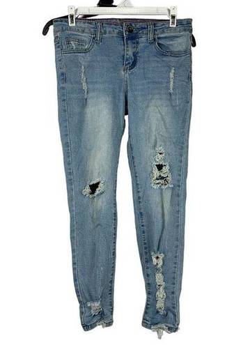 Gogo Jeans  Junior Women's Mid-Rise Distressed Ankle Denim Jeans Size 3