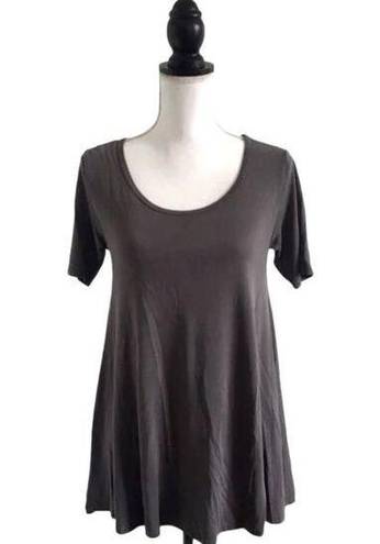 LuLaRoe  Perfect T Women’s Short Sleeve Top Peplum Style Charcoal Gray Size XXS