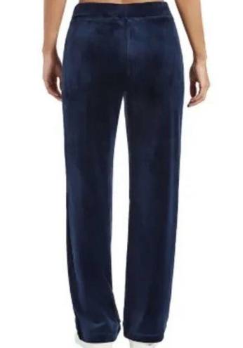 Juicy Couture  Navy Blue Rhinestone Logo Velour Track Pants