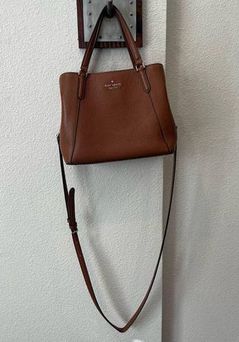 Kate Spade  Jackson Medium Crossbody Satchel Triple Compartment Brown Tan