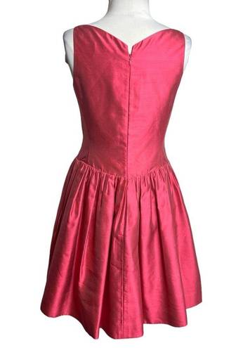 Oscar de la Renta Vintage  pink label silk Structured Skirt Cocktail Dress Sz 8