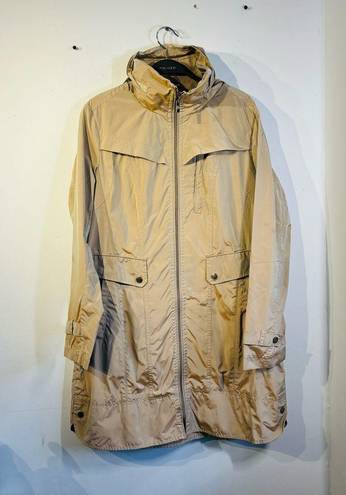 Cole Haan  Topaz Beige Packable Hooded Rain Jacket Coat Size Medium