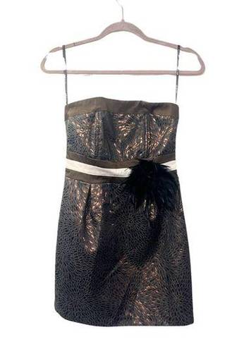 Ark & Co. Strapless Mini Brown & Black Print Dress Size Small