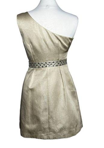 Laundry by Shelli Segal Laundry shelli Segal One Shoulder Fit & Flare Metallic & Crystal Cocktail Dress