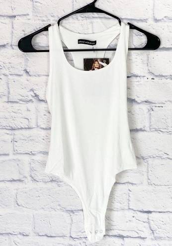 Naked Wardrobe  white scoop neck body suit small