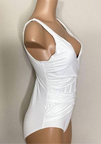 Tommy Bahama New.  white cross front swimsuit. Size 14. Retail $140