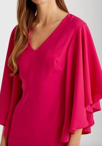 Ralph Lauren LAUREN Women Sport Pink Ruffle-Sleeve Cocktail Dress